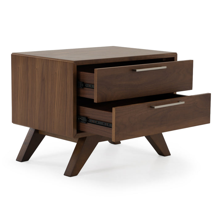 Soria Mid-Century Walnut Nightstand