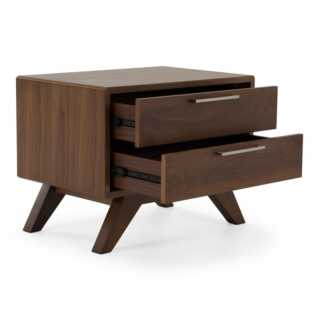 Soria Mid-Century Walnut Nightstand