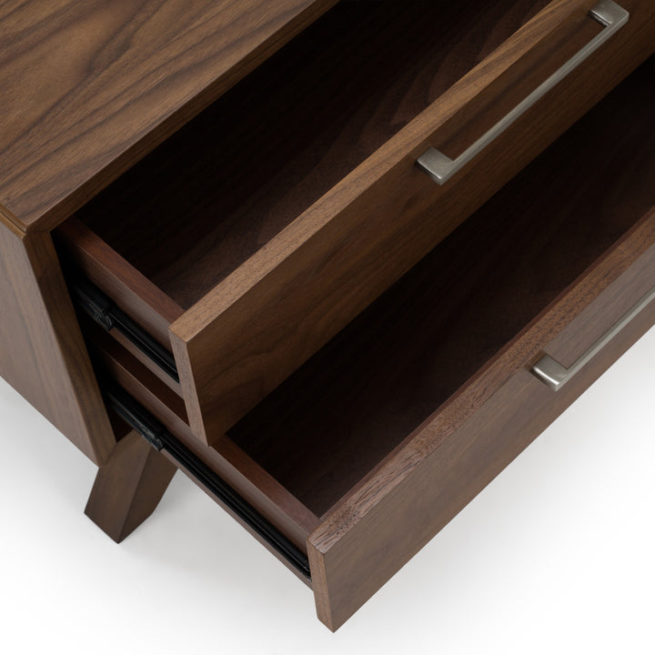 Soria Mid-Century Walnut Nightstand