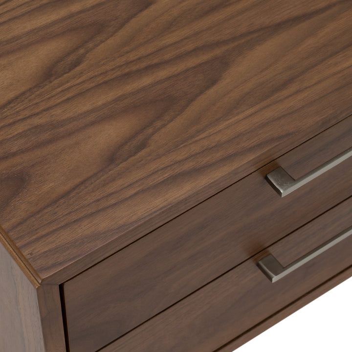 Soria Mid-Century Walnut Nightstand