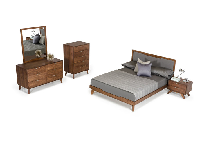 Soria Mid-Century Walnut Nightstand