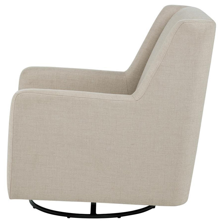 Sorrel - Fabric Upholstered Swivel Glider Arm Chair - Latte Swivel Glider Chair modern furniture Contempo Furniture