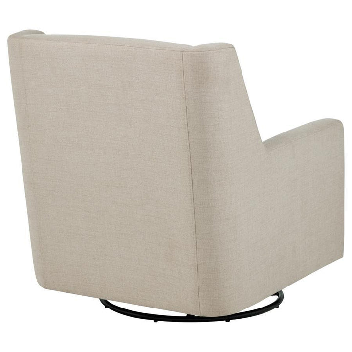 Sorrel - Fabric Upholstered Swivel Glider Arm Chair - Latte Swivel Glider Chair modern furniture Contempo Furniture