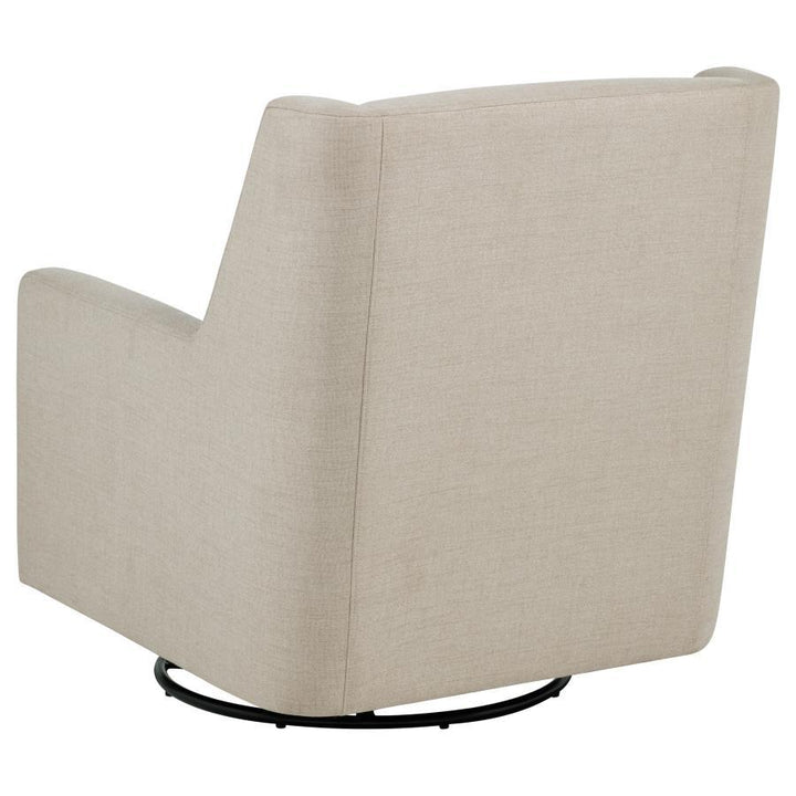 Sorrel - Fabric Upholstered Swivel Glider Arm Chair - Latte Swivel Glider Chair modern furniture Contempo Furniture