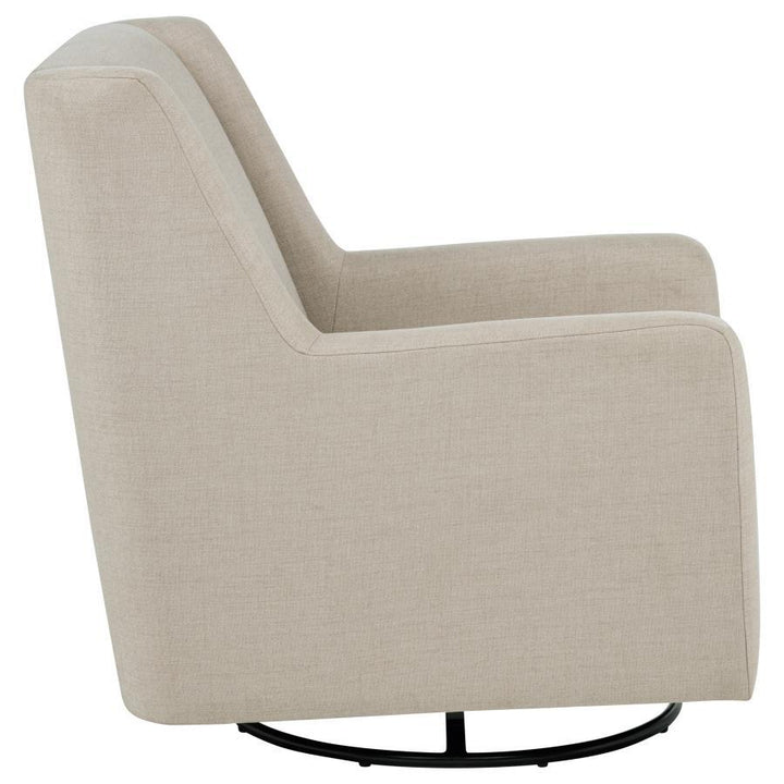Sorrel - Fabric Upholstered Swivel Glider Arm Chair - Latte Swivel Glider Chair modern furniture Contempo Furniture