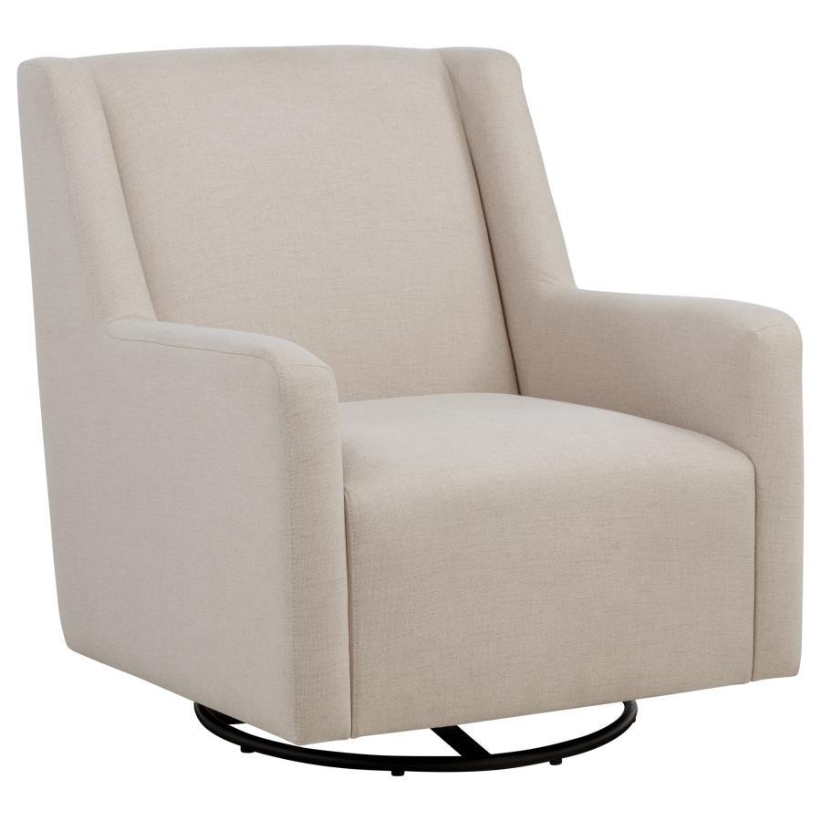 Sorrel - Fabric Upholstered Swivel Glider Arm Chair - Latte Swivel Glider Chair modern furniture Contempo Furniture