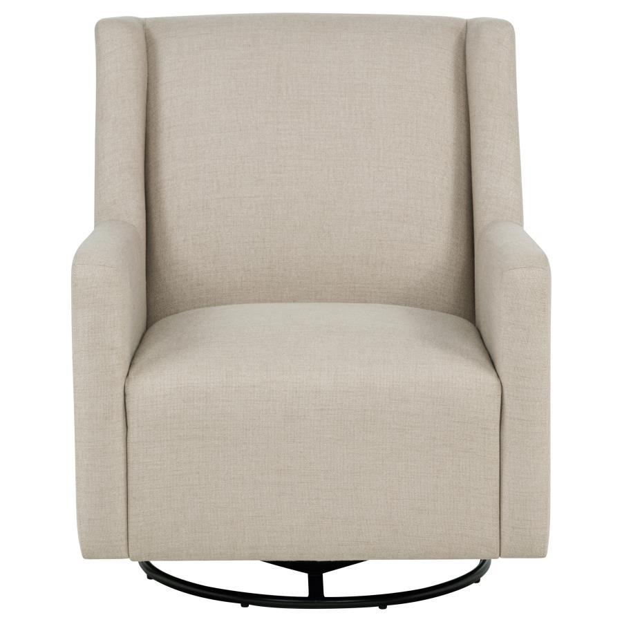 Sorrel - Fabric Upholstered Swivel Glider Arm Chair - Latte Swivel Glider Chair modern furniture Contempo Furniture