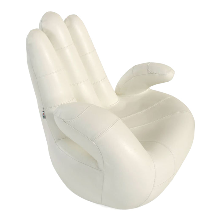 Sosia Modern White Leather Hand Accent Chair
