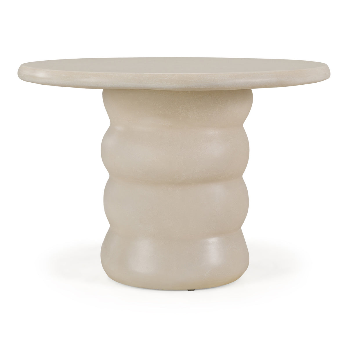 Sosso - Modern Beige Round Fiberform Dining Table