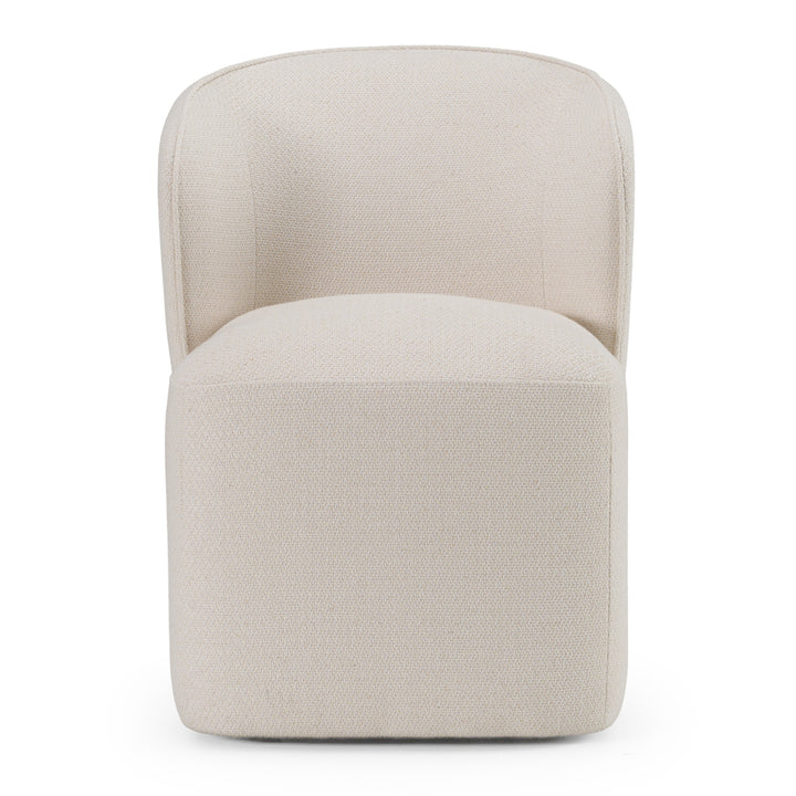 Souza - Modern Beige Fabric Swivel Dining Chair