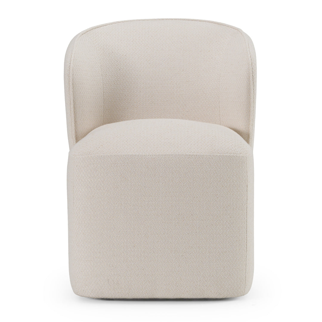 Souza - Modern Beige Fabric Swivel Dining Chair