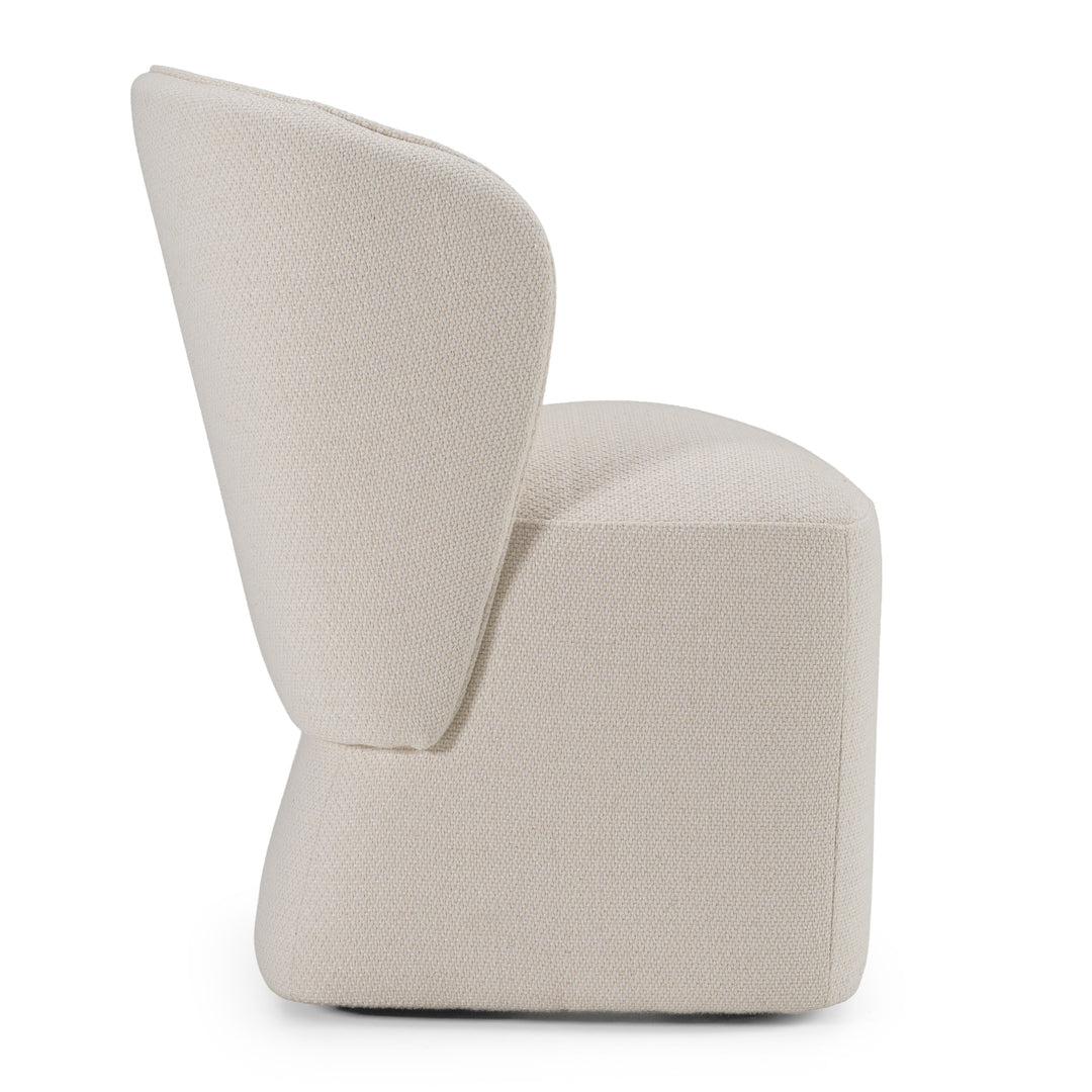 Souza  Modern Beige Fabric Swivel Dining Chair