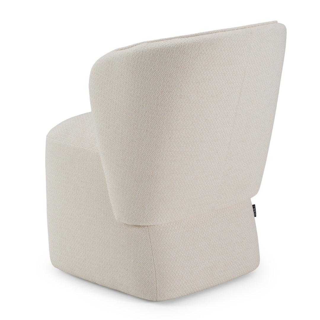 Souza - Modern Beige Fabric Swivel Dining Chair