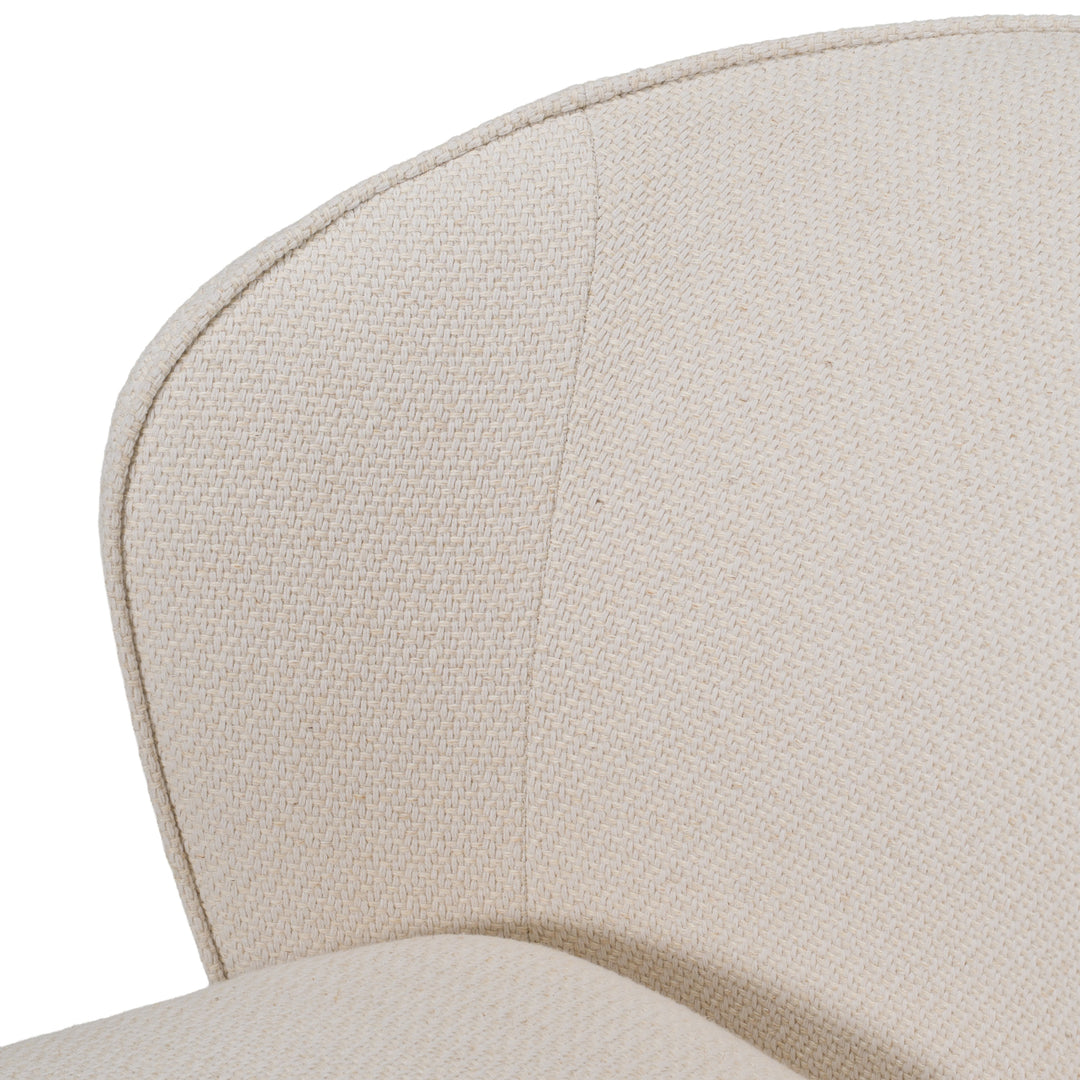 Souza  Modern Beige Fabric Swivel Dining Chair