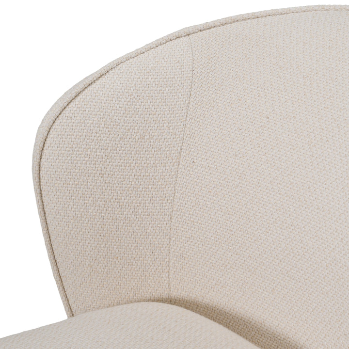 Souza  Modern Beige Fabric Swivel Dining Chair