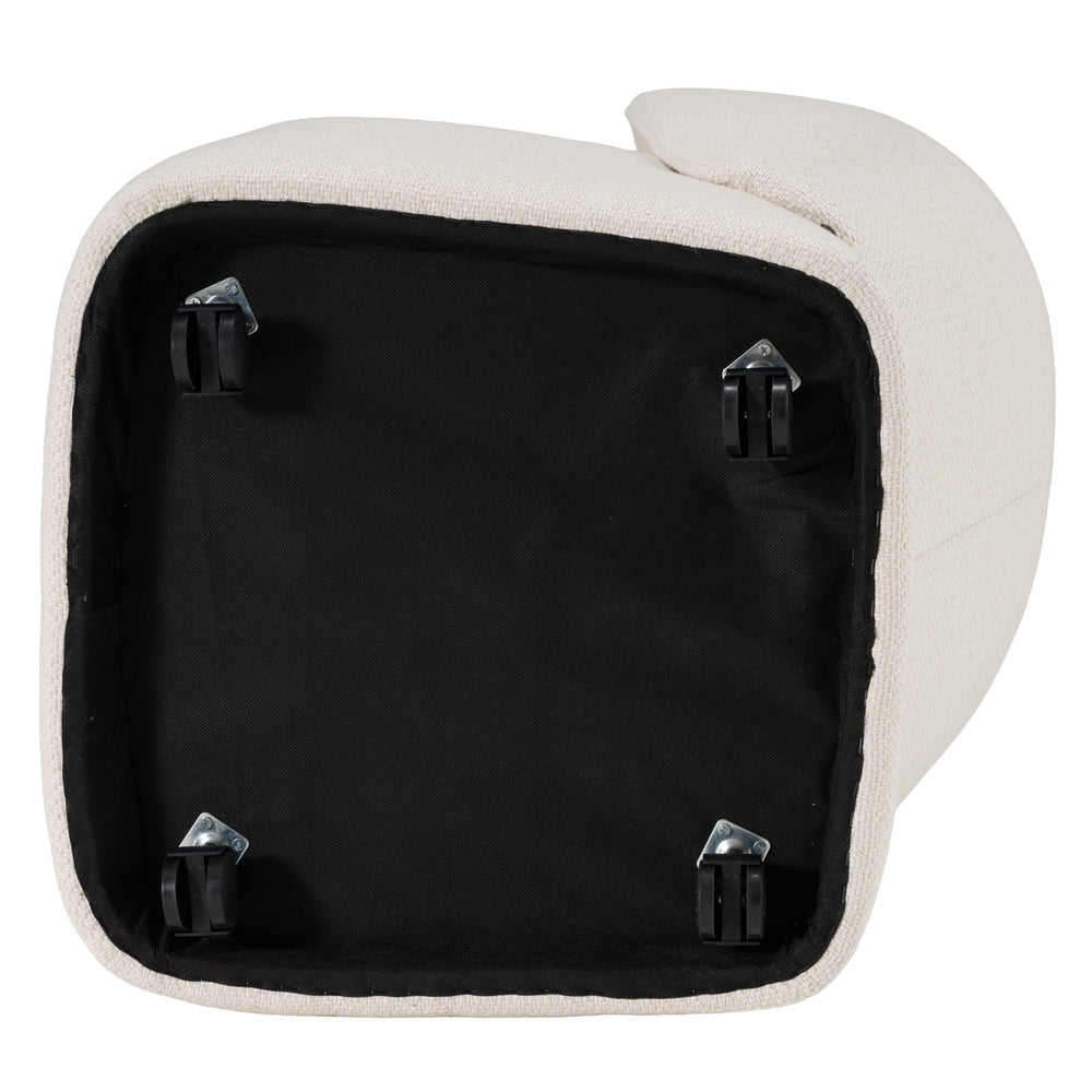 Souza - Modern Beige Fabric Swivel Dining Chair - View 8