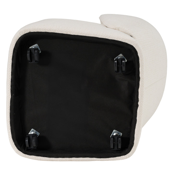 Souza  Modern Beige Fabric Swivel Dining Chair