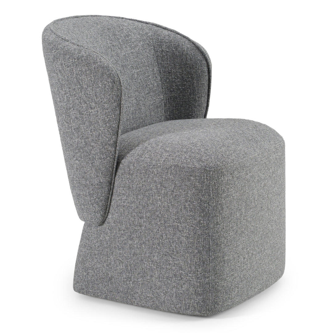Souza  Modern Grey Fabric Swivel Dining Chair