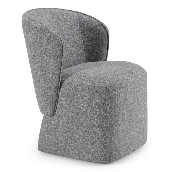 Souza - Modern Grey Fabric Swivel Dining Chair