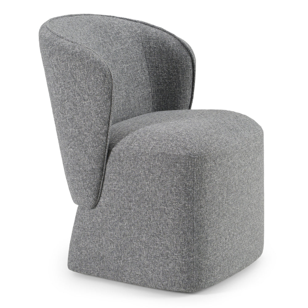 Souza - Modern Grey Fabric Swivel Dining Chair