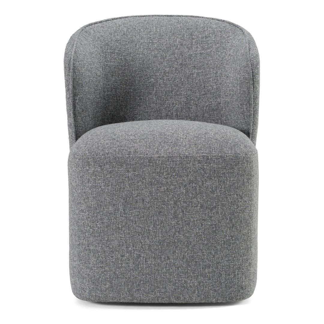 Souza  Modern Grey Fabric Swivel Dining Chair