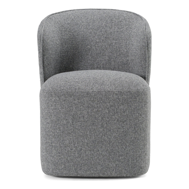Souza  Modern Grey Fabric Swivel Dining Chair