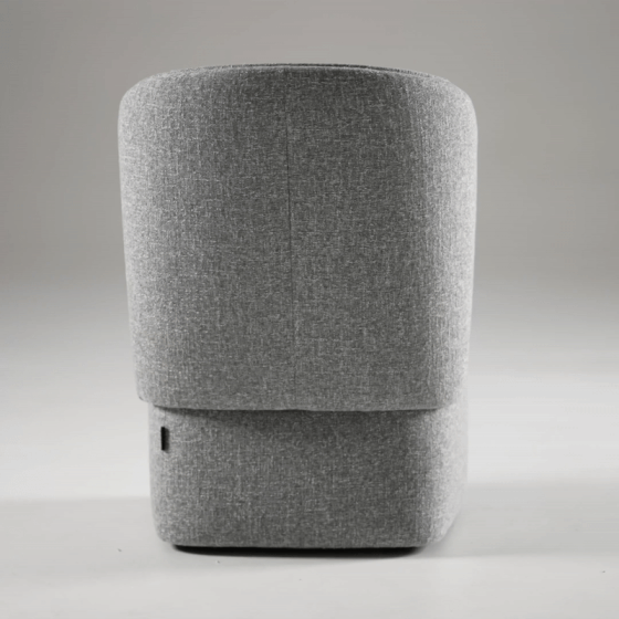 Souza - Modern Grey Fabric Swivel Dining Chair