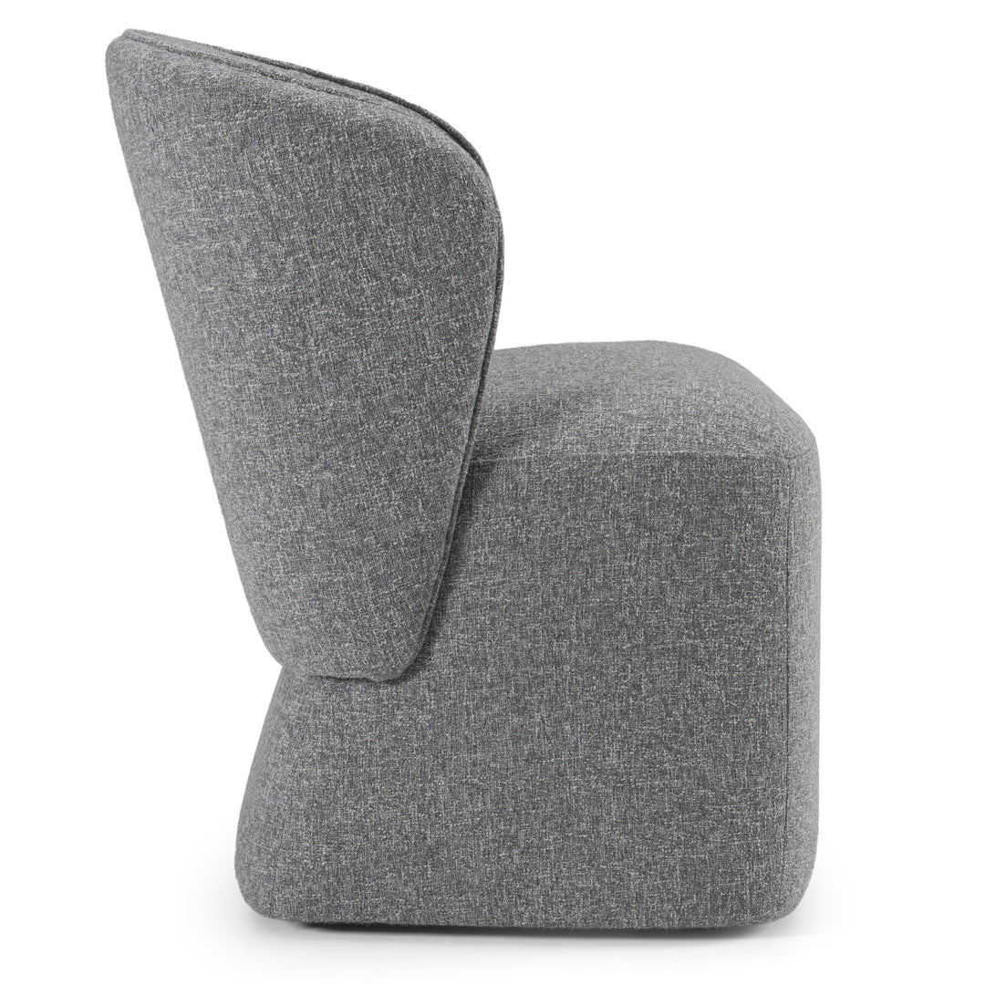 Souza  Modern Grey Fabric Swivel Dining Chair