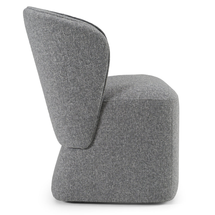 Souza  Modern Grey Fabric Swivel Dining Chair