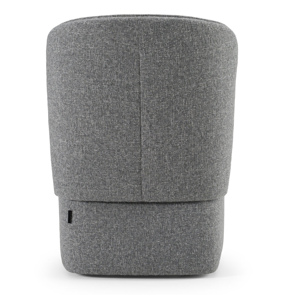 Souza - Modern Grey Fabric Swivel Dining Chair - View 5