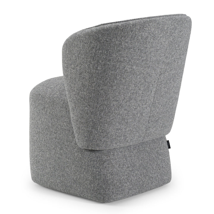 Souza - Modern Grey Fabric Swivel Dining Chair