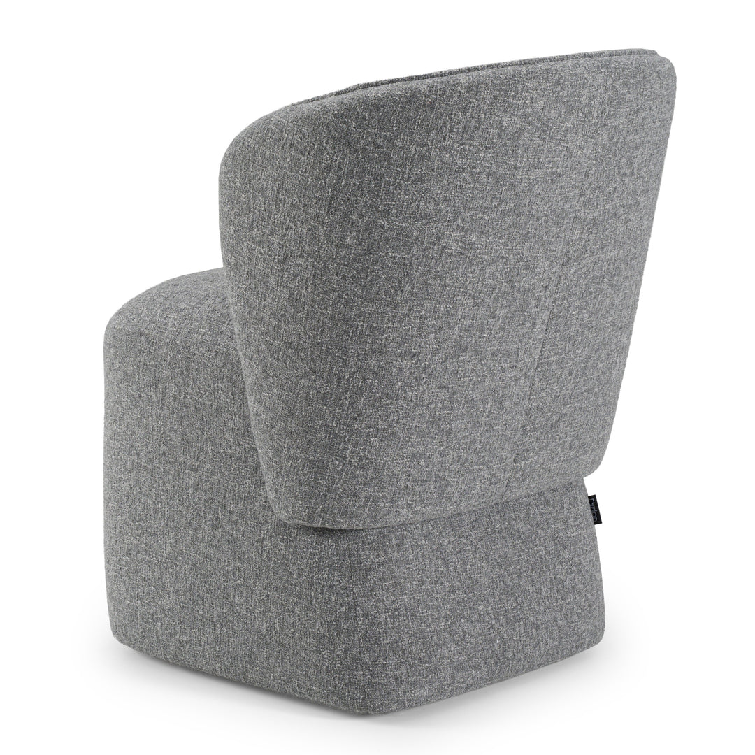 Souza  Modern Grey Fabric Swivel Dining Chair