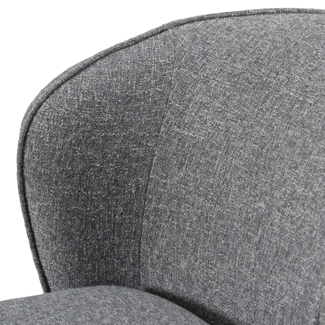 Souza  Modern Grey Fabric Swivel Dining Chair