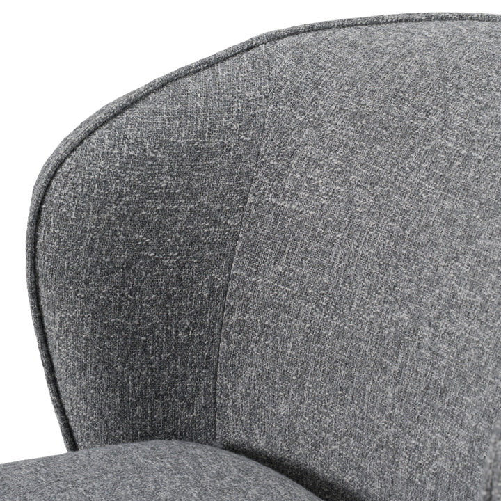 Souza - Modern Grey Fabric Swivel Dining Chair