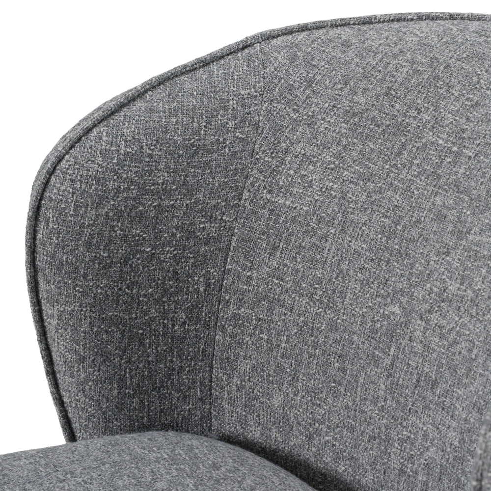Souza - Modern Grey Fabric Swivel Dining Chair - View 7