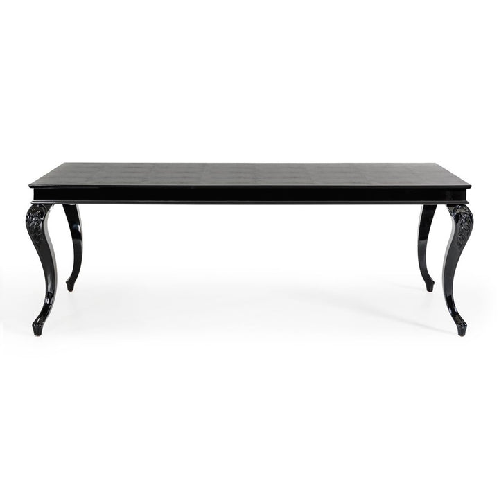 Sovereign Transitional Black Crocodile Dining Table w/ Black Gloss Legs