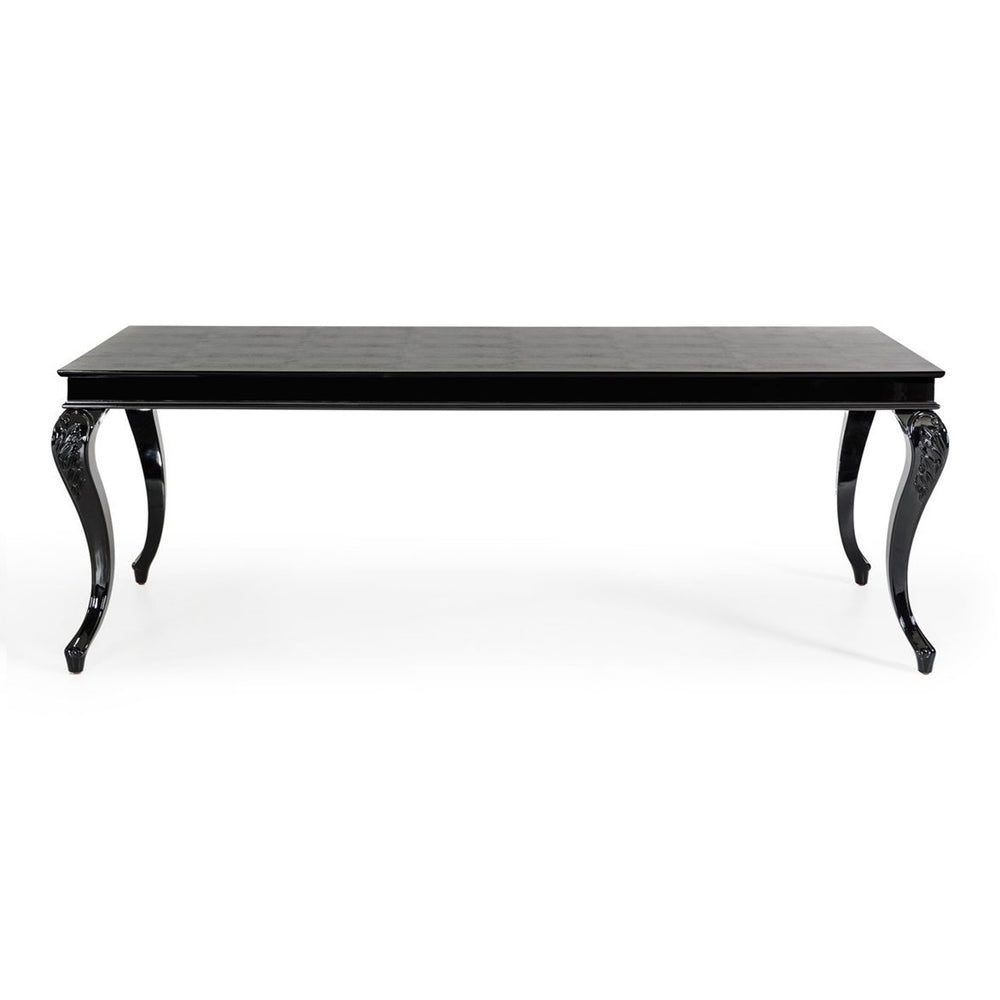 Sovereign Transitional Black Crocodile Dining Table w/ Black Gloss Legs