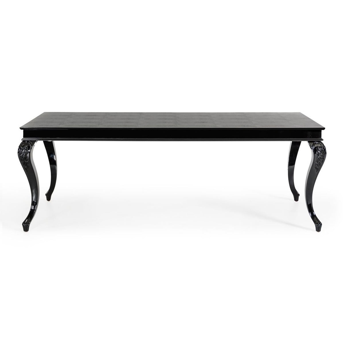 Sovereign Transitional Black Crocodile Dining Table w/ Black Gloss Legs