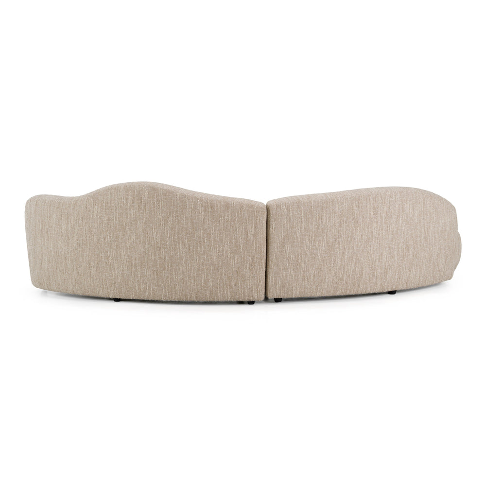 Spiro - Modern Beige Fabric Curved Sectional Sofa