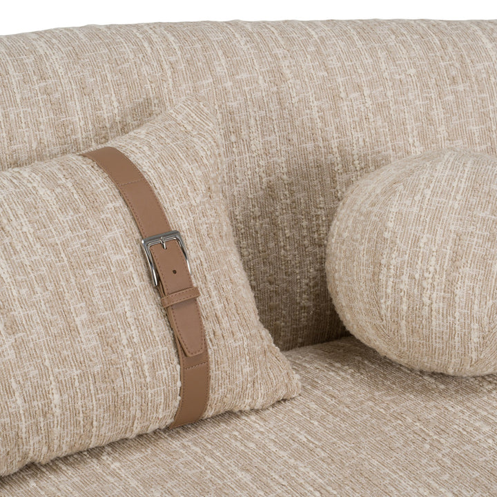 Spiro - Modern Beige Fabric Curved Sectional Sofa