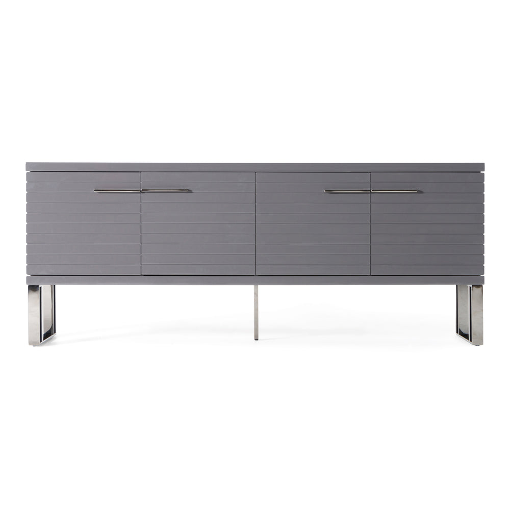 Splendor - Grey High Gloss Slatted Buffet