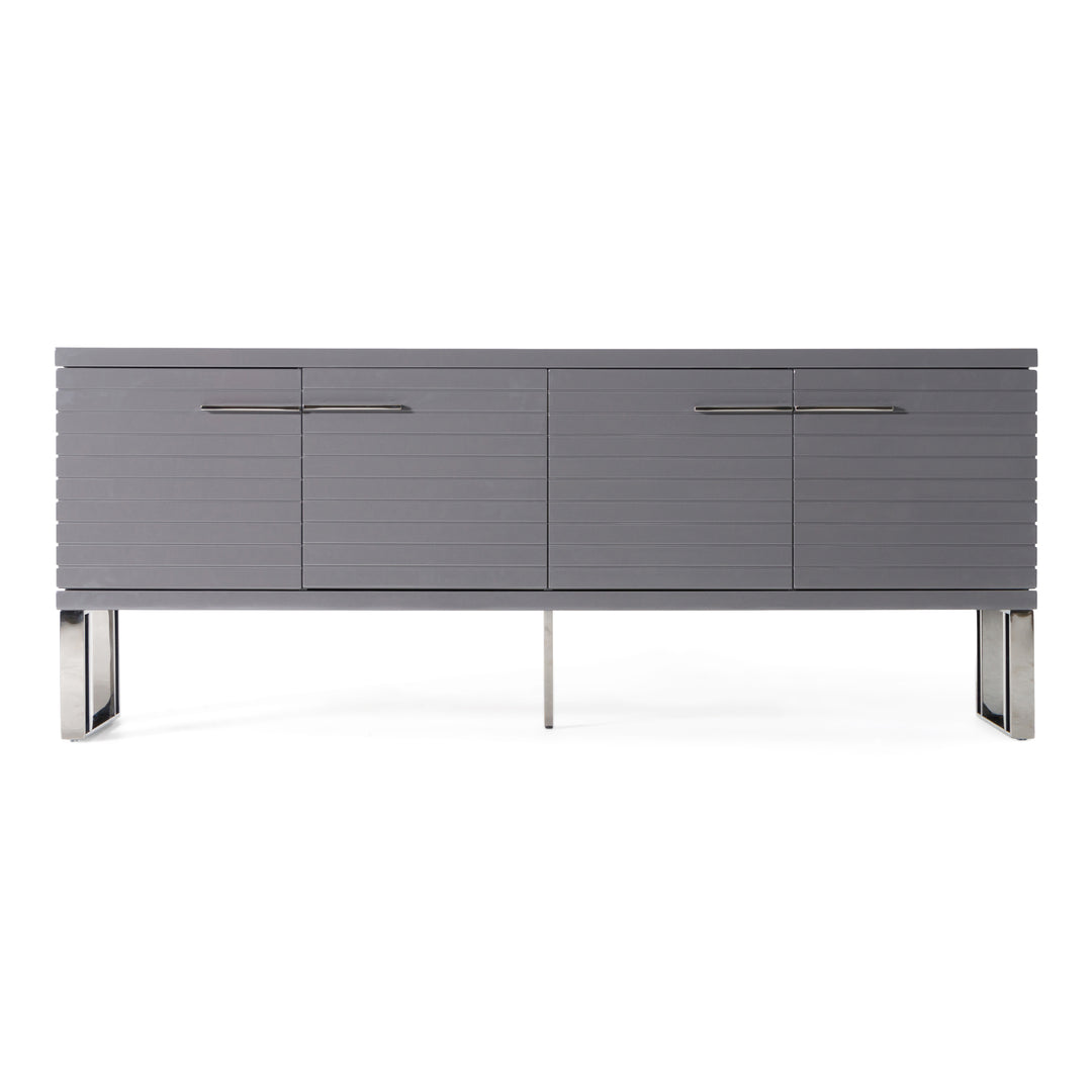 Splendor  Grey High Gloss Slatted Buffet