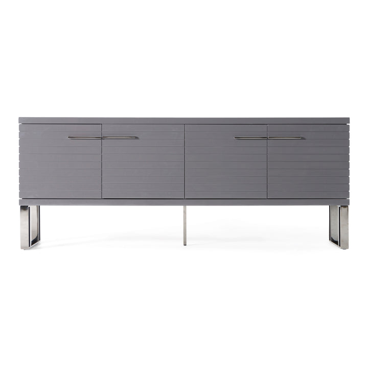 Splendor  Grey High Gloss Slatted Buffet
