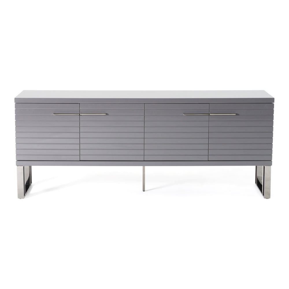 Splendor - Grey High Gloss Slatted Buffet - View 2