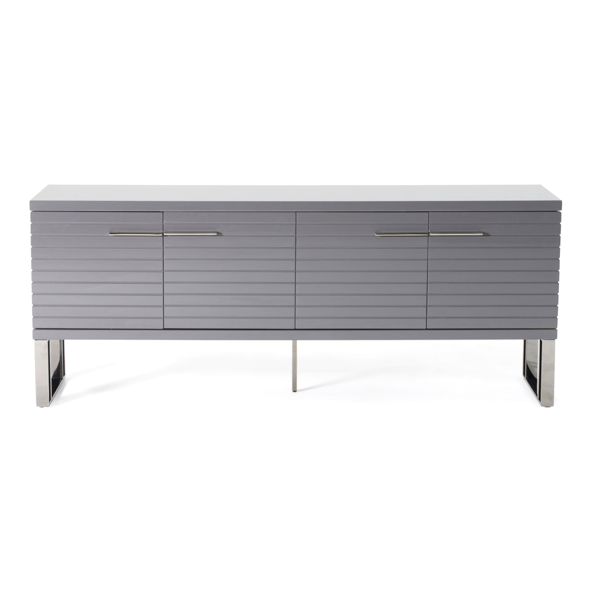 Splendor - Grey High Gloss Slatted Buffet - View 2