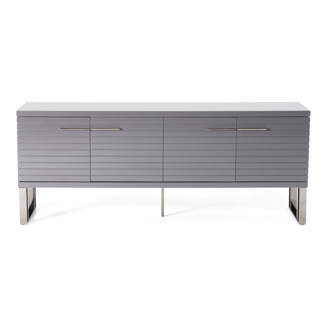 Splendor  Grey High Gloss Slatted Buffet