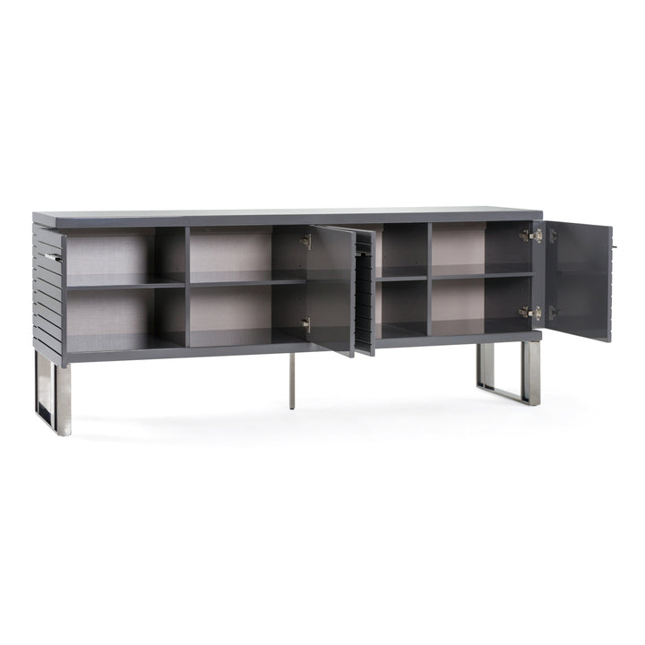 Splendor  Grey High Gloss Slatted Buffet