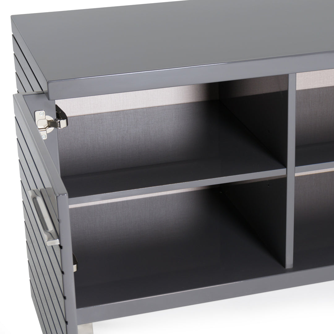 Splendor - Grey High Gloss Slatted Buffet
