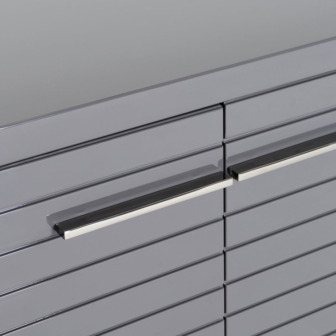 Splendor  Grey High Gloss Slatted Buffet