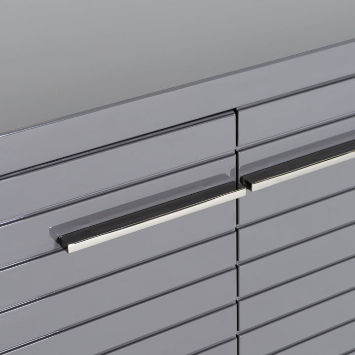 Splendor  Grey High Gloss Slatted Buffet